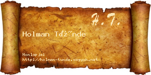 Holman Tünde névjegykártya