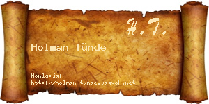 Holman Tünde névjegykártya